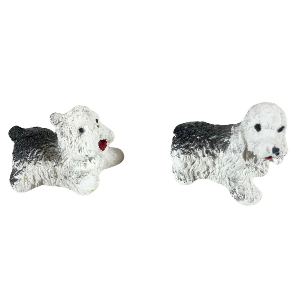 Set of Two Plaster Dogs for 8–10 cm Nativity Figures