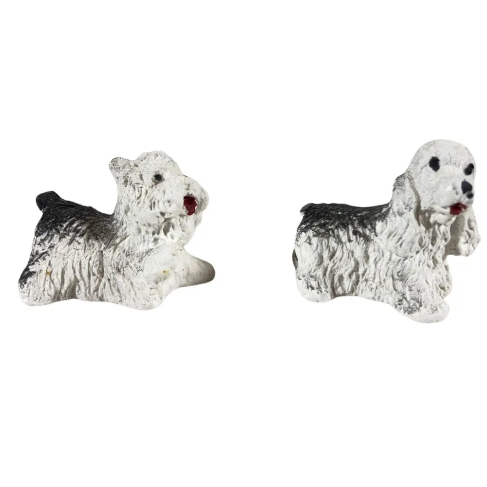 Set of Two Plaster Dogs for 8–10 cm Nativity Figures