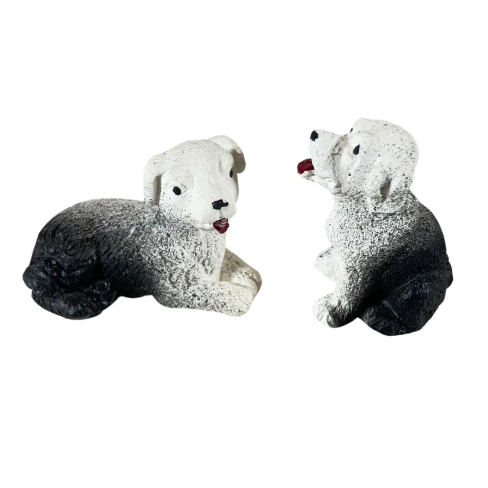 Set of Two Plaster Dogs for 12–15 cm Nativity Figures
