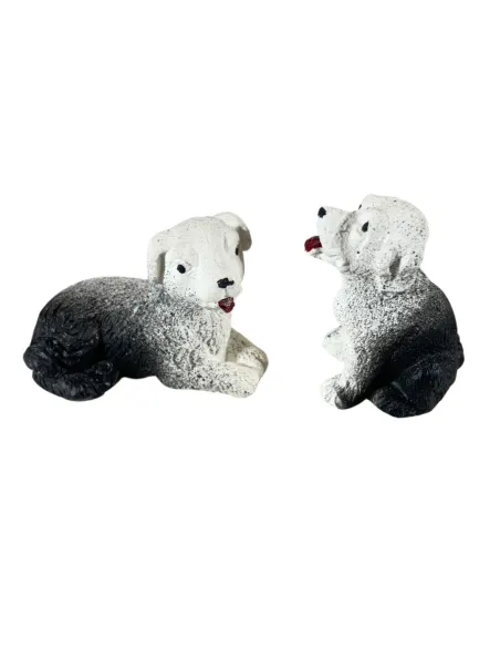 Set 2 cani in gesso per statue da 12-15 cm