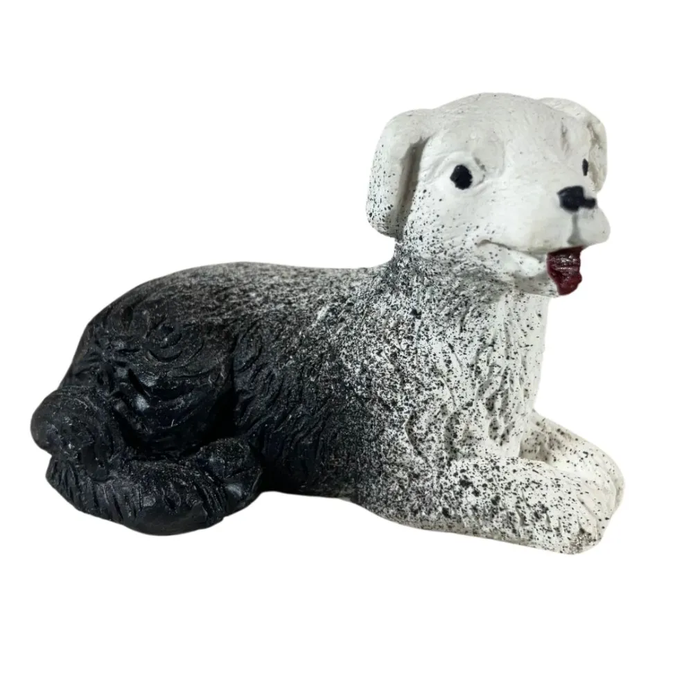 Set of Two Plaster Dogs for 12–15 cm Nativity Figures