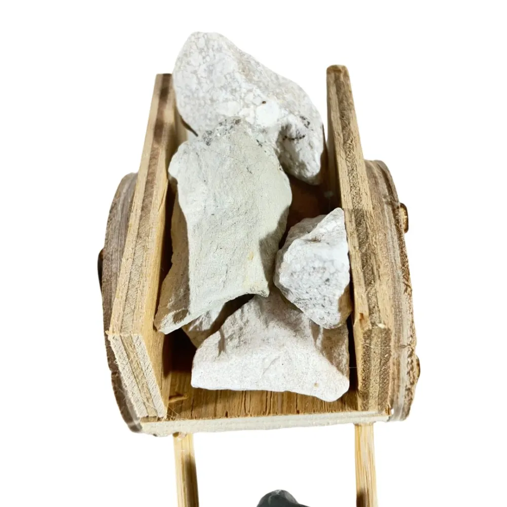 Donkey with Cart and Stones for 10 cm Nativity Figures