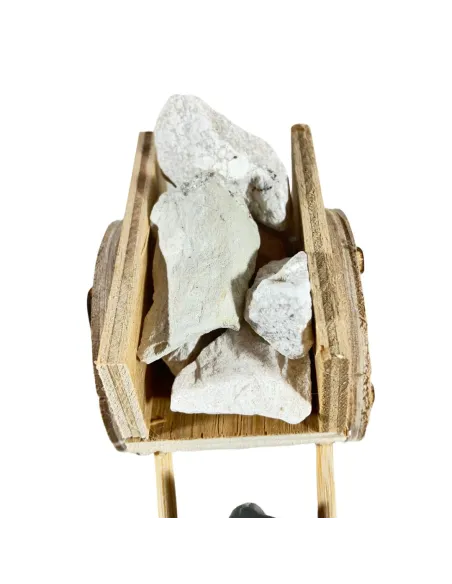 Asino con carretto e pietre per statue da 10 cm