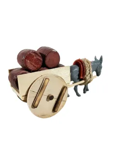 Donkey with Cart and Five Barrels for 10 cm Nativity Figures 2