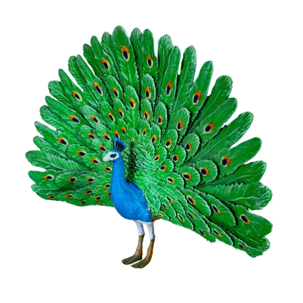 3D-Printed Peacock with Open Tail for 28–30 cm Nativity Figures