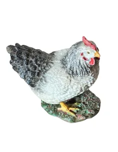 Gallina bianca e nera testa alta per statue da 28-30 cm 2