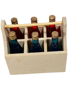 Wooden Crate with 6 Bottles for 30 cm Nativity Figures