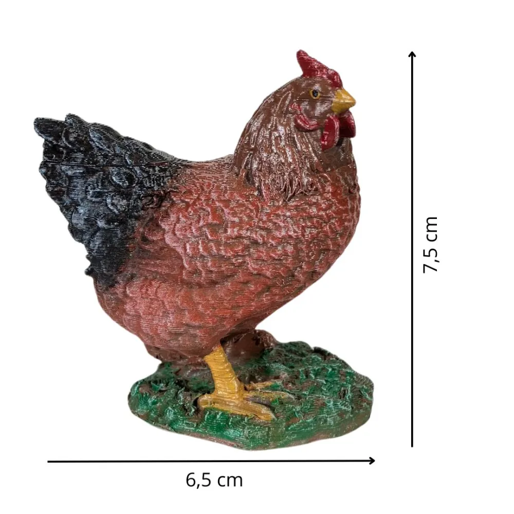 Gallina marrone testa alta per statue da 28-30 cm