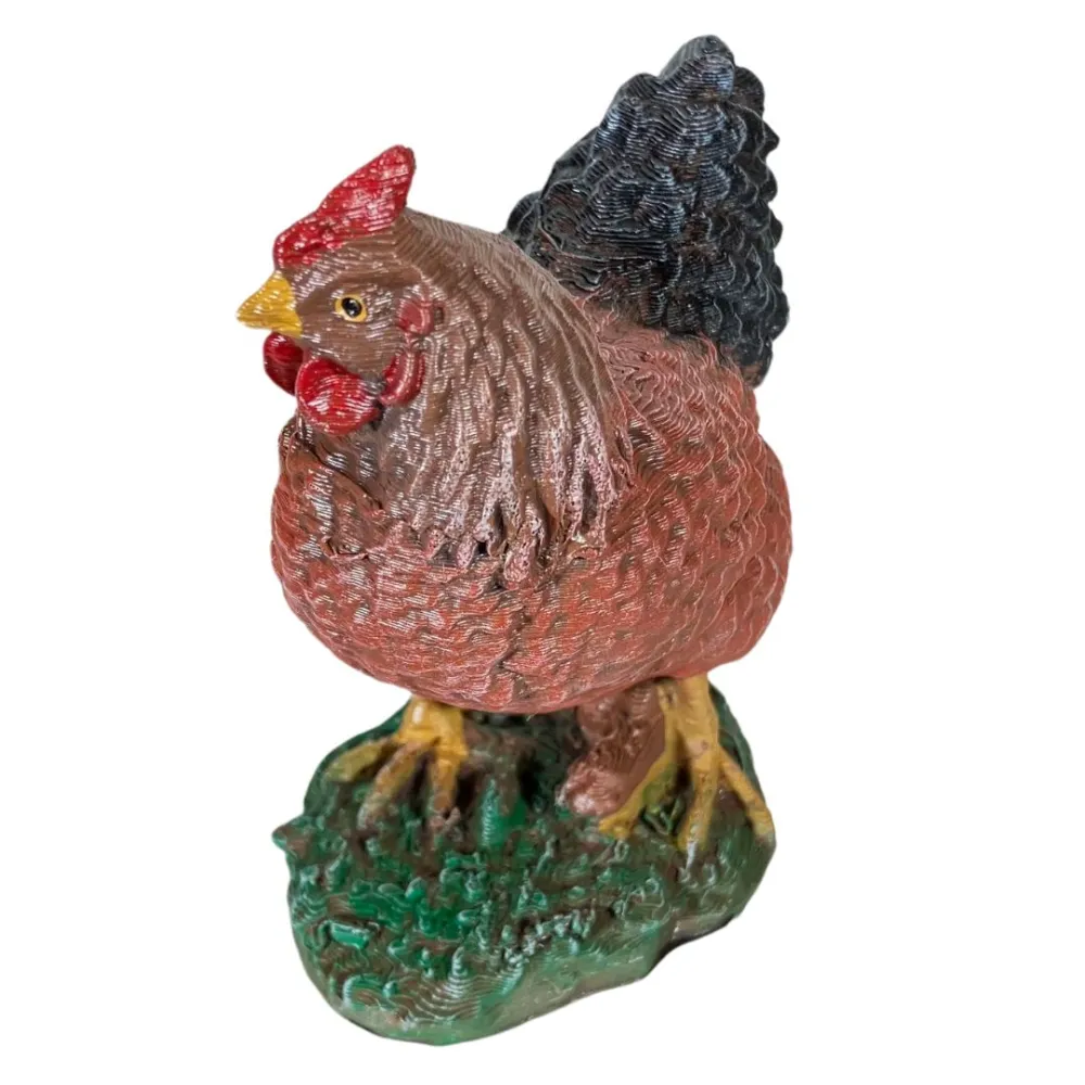 3D-Printed Brown Hen with Raised Head for 28–30 cm Nativity Figures