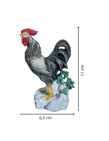 3D-Printed Black and White Crowing Rooster for 28–30 cm Nativity Figures