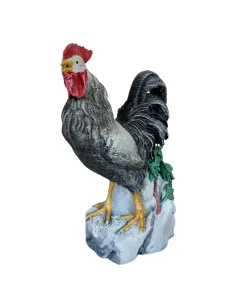 Gallo che canta bianco e nero per statue da 28-30 cm 2