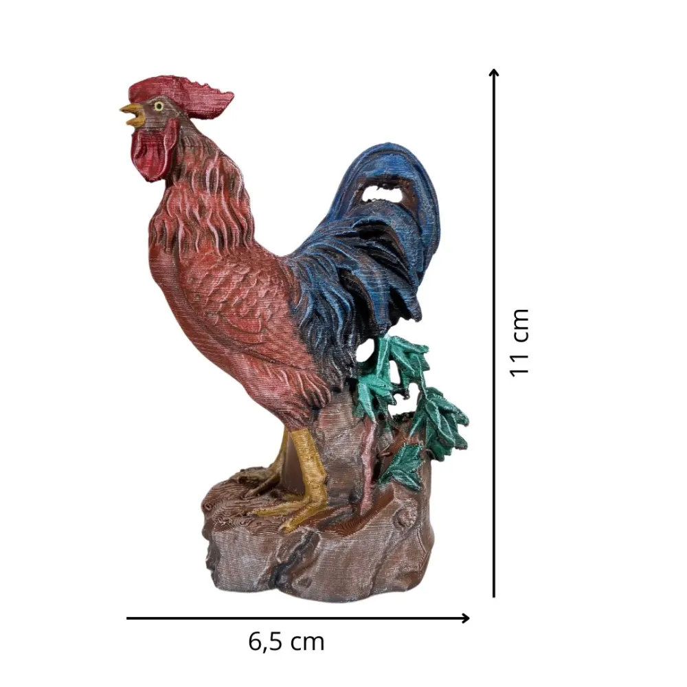 Gallo che canta marrone per statue da 28-30 cm