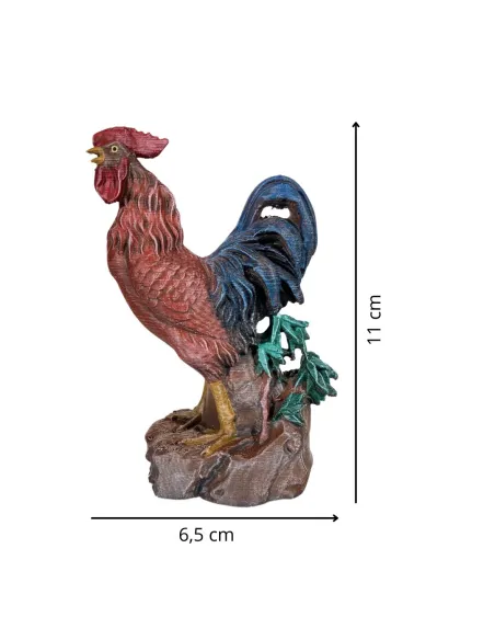 Gallo che canta marrone per statue da 28-30 cm