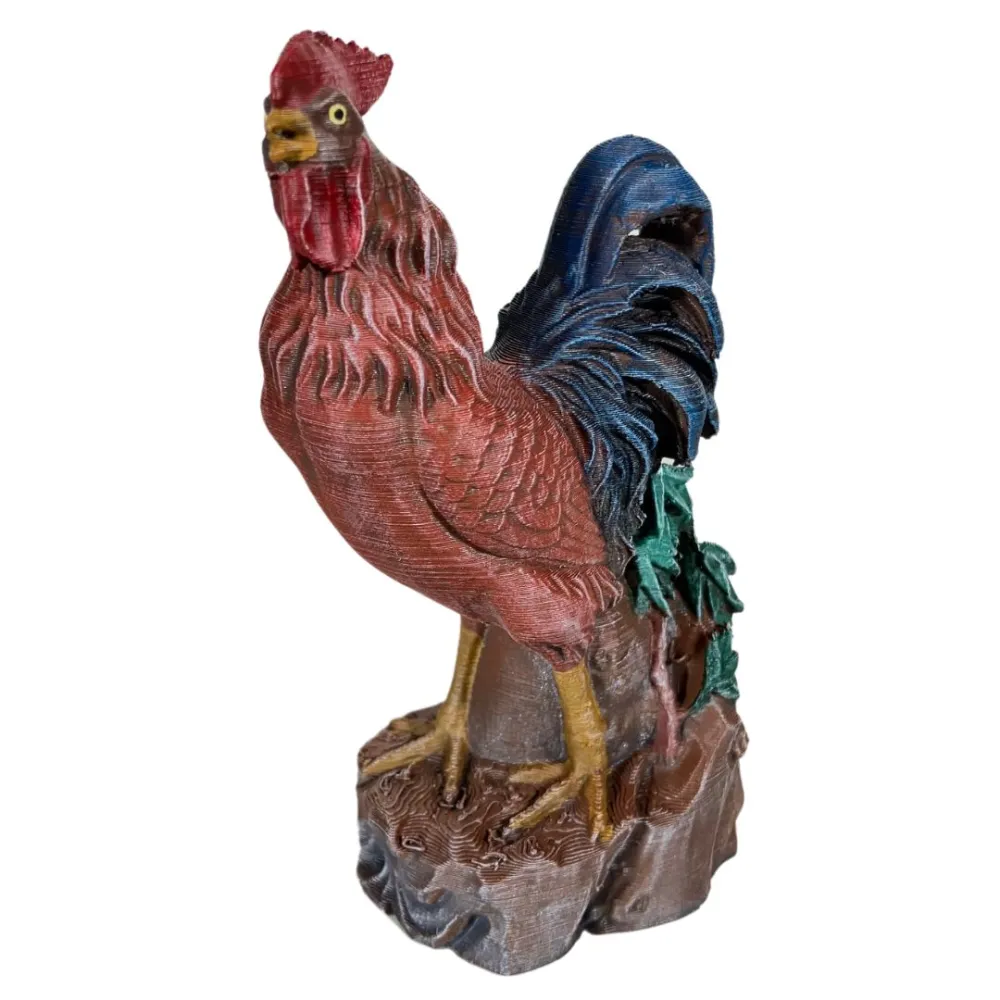 3D-Printed Brown Crowing Rooster for 28–30 cm Nativity Figures