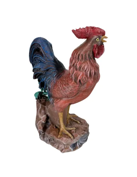 Gallo che canta marrone per statue da 28-30 cm