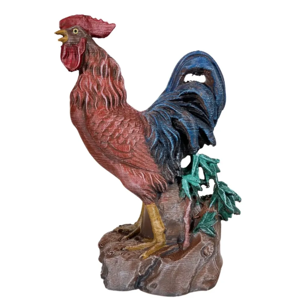3D-Printed Brown Crowing Rooster for 28–30 cm Nativity Figures