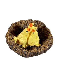 Nido con pulcini in resina per statue da 15-20 cm