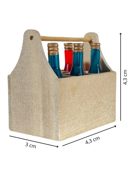 Wooden Crate with 6 Bottles for 30 cm Nativity Figures