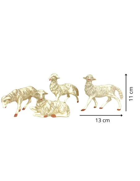 Set of Four PVC Sheep for 25 cm Nativity Figures