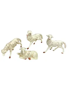 Set of Four PVC Sheep for 25 cm Nativity Figures 2
