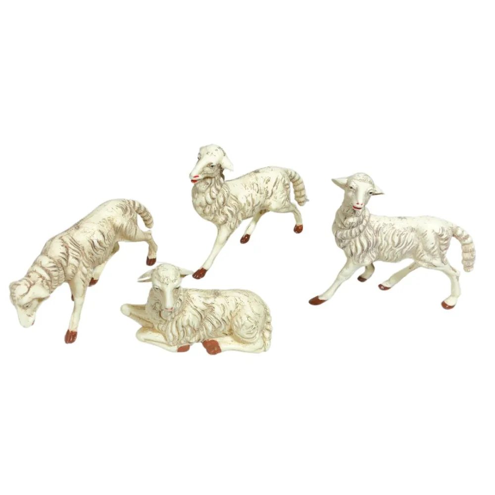 Set of Four PVC Sheep for 25 cm Nativity Figures