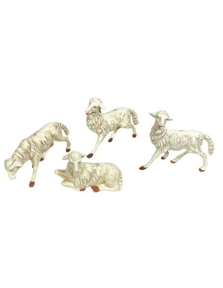 Set of Four PVC Sheep for 25 cm Nativity Figures