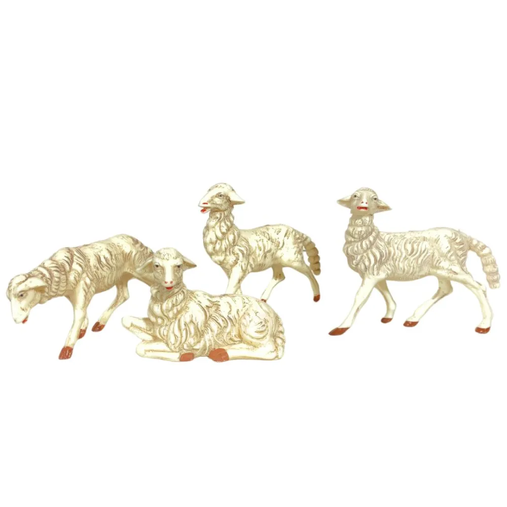 Set of Four PVC Sheep for 25 cm Nativity Figures