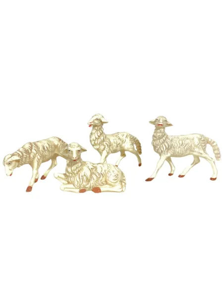 Set of Four PVC Sheep for 25 cm Nativity Figures