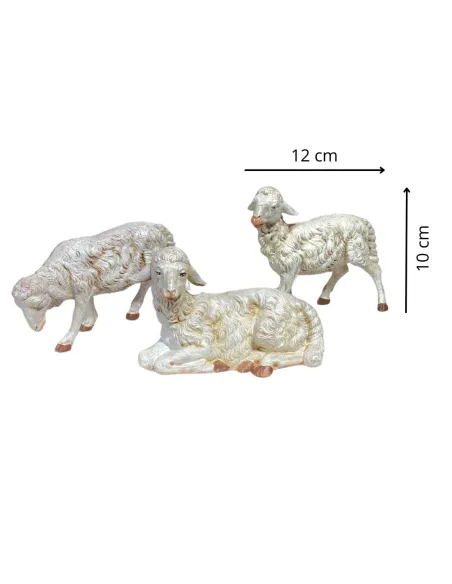 Set of Three PVC Sheep for 30 cm Nativity Figures