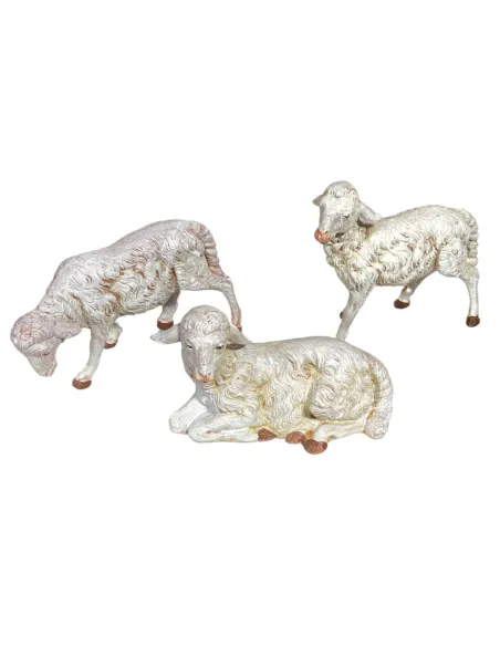 Set of Three PVC Sheep for 30 cm Nativity Figures