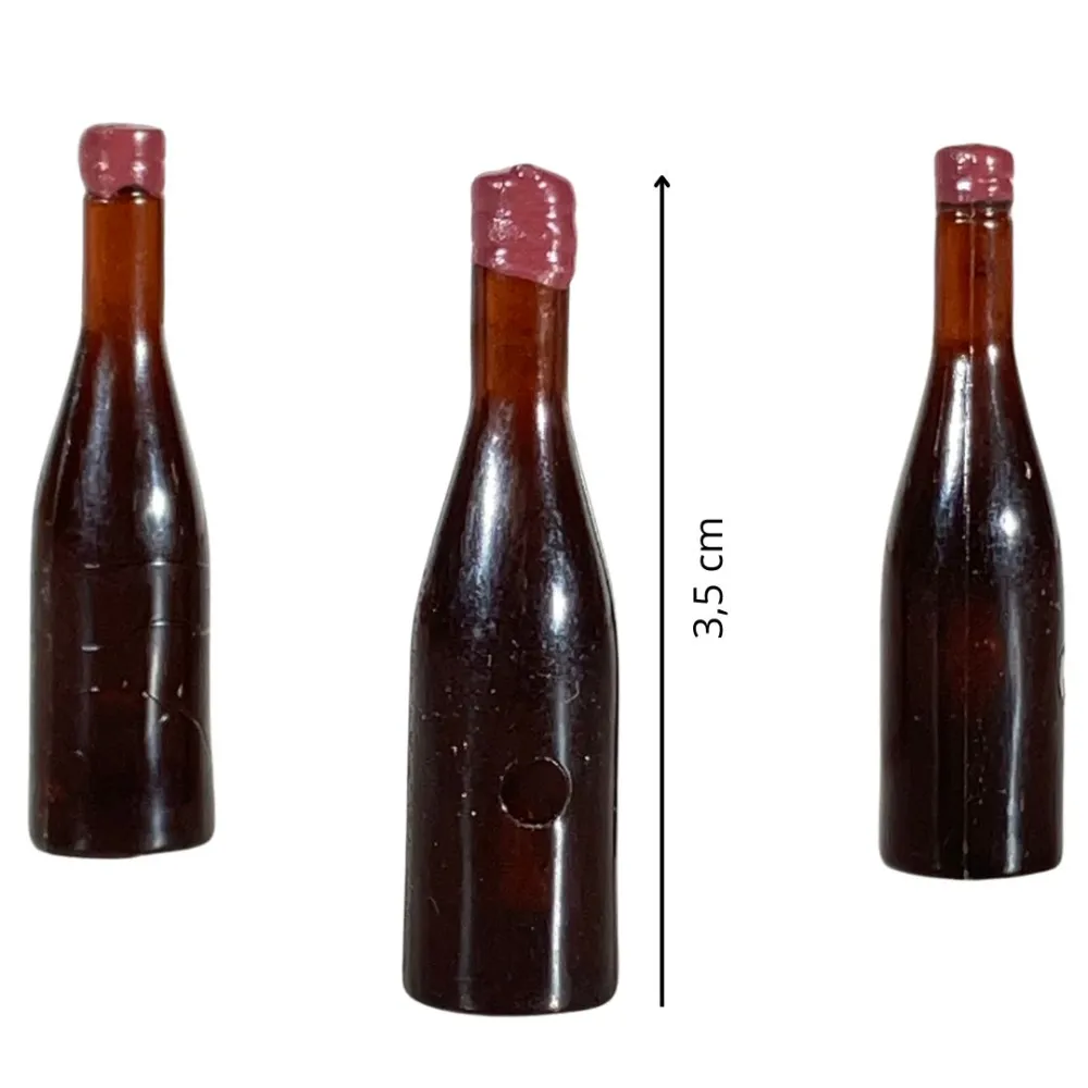 Set of 3 Brown Glass Bottles for 30 cm Nativity Figures
