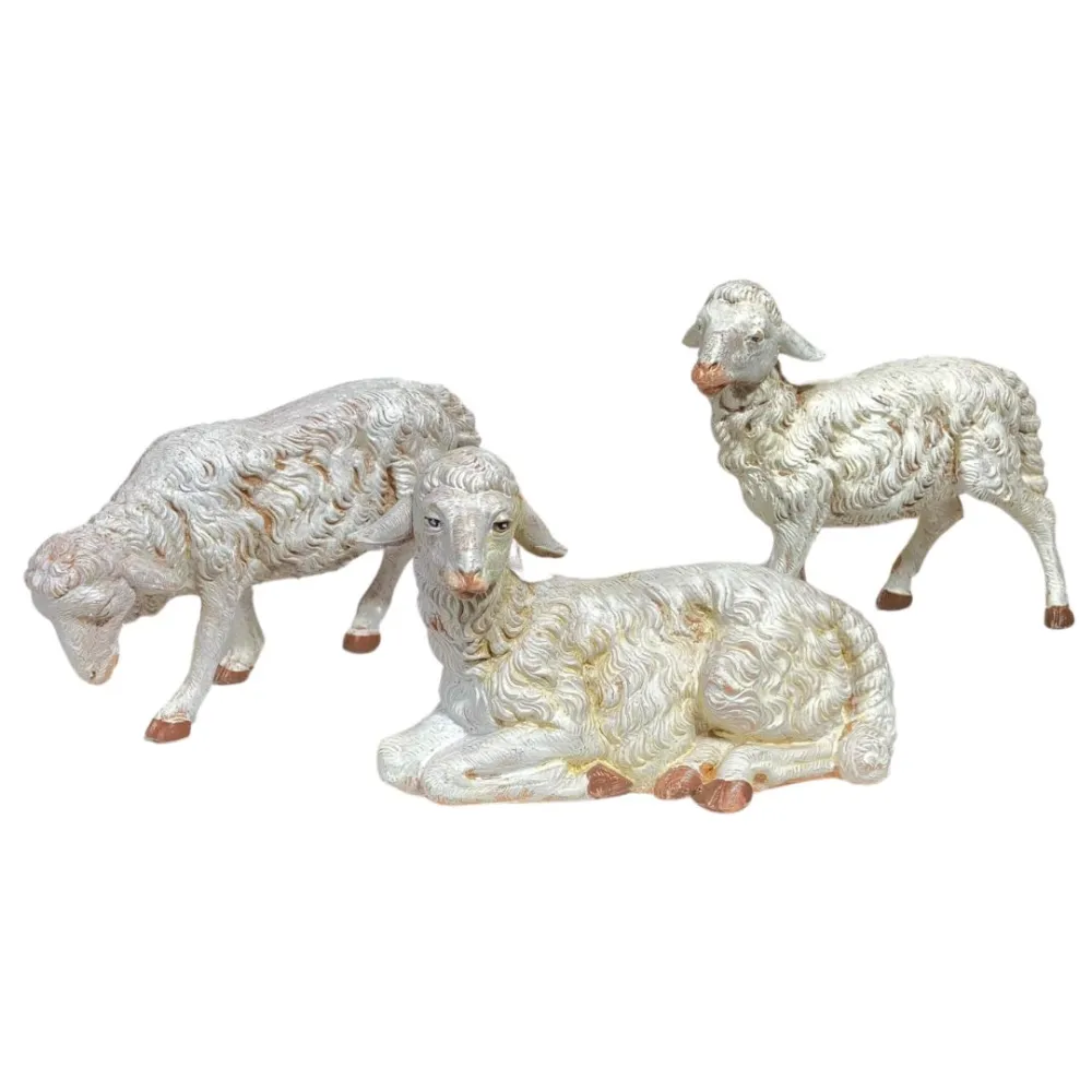 Set of Three PVC Sheep for 30 cm Nativity Figures
