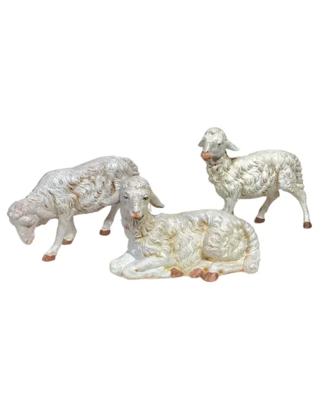 Set of Three PVC Sheep for 30 cm Nativity Figures