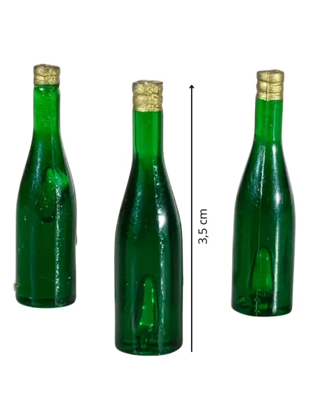 Set of 3 Green Glass Bottles for 30 cm Nativity Figures