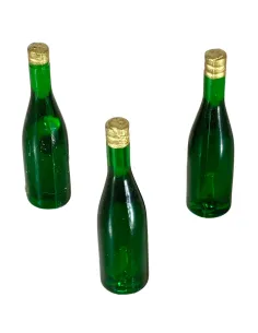 Set of 3 Green Glass Bottles for 30 cm Nativity Figures