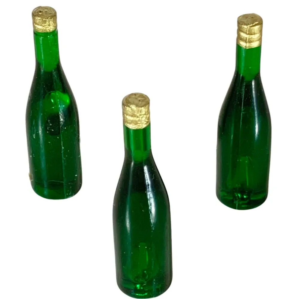 Set of 3 Green Glass Bottles for 30 cm Nativity Figures