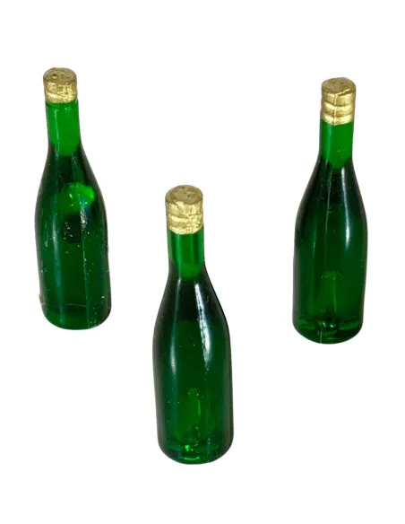 Set of 3 Green Glass Bottles for 30 cm Nativity Figures