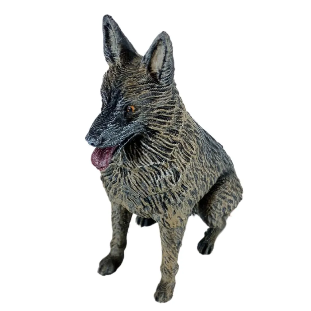 3D-Printed Seated German Shepherd for 20–25 cm Nativity Figures