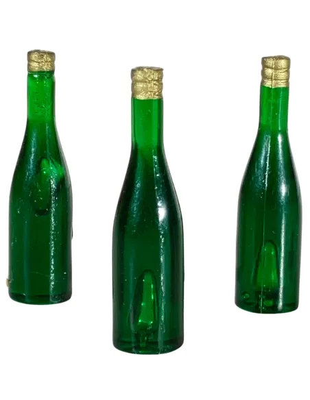 Set of 3 Green Glass Bottles for 30 cm Nativity Figures
