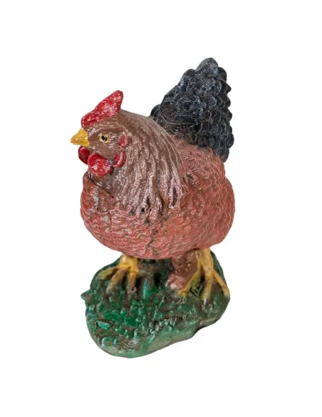 Gallina marrone testa alta per statue da 20-25 cm