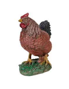 Gallina marrone testa alta per statue da 20-25 cm