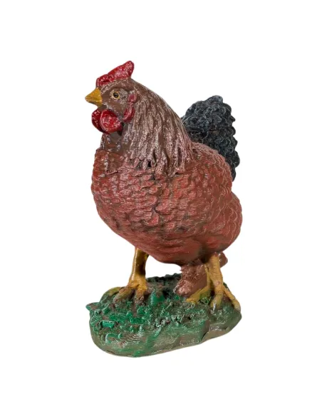 Gallina marrone testa alta per statue da 20-25 cm