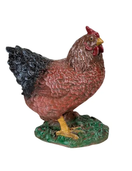 Gallina marrone testa alta per statue da 20-25 cm