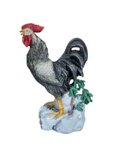 Gallo che canta bianco e nero per statue da 20-25 cm