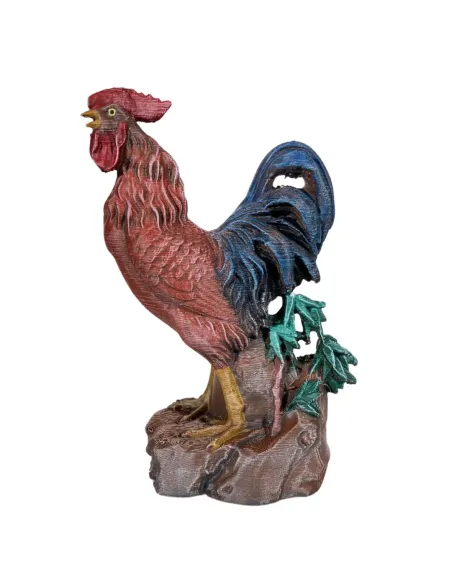 3D-Printed Brown Crowing Rooster for 20–25 cm Nativity Figures