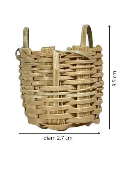 Cestino doppio manico in vimini per statue da 15 cm
