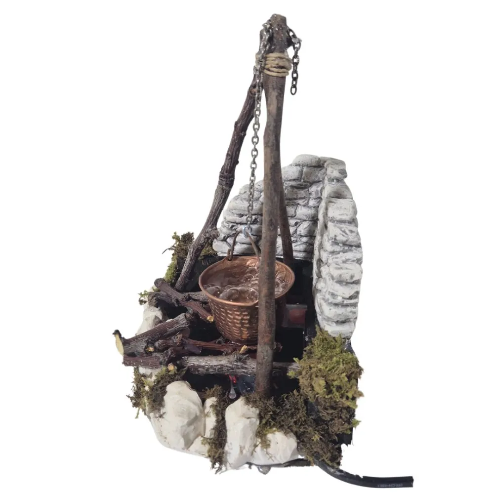 Boiling-effect cauldron for 20–30 cm Nativity figures