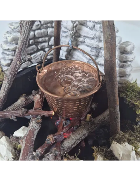 Boiling-effect cauldron for 20–30 cm Nativity figures