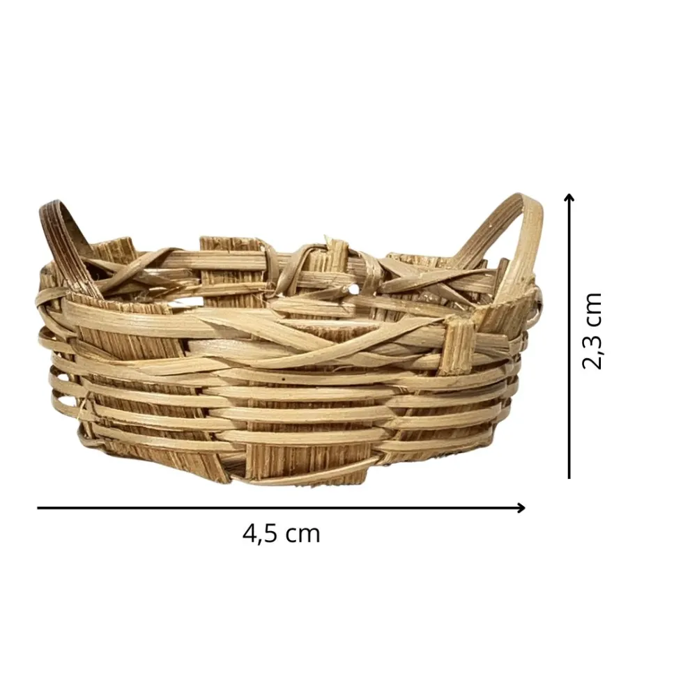 Cesto ovale doppio manico in vimini per statue da 15-20 cm