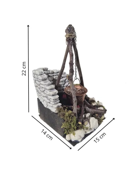 Boiling-effect cauldron for 20–30 cm Nativity figures